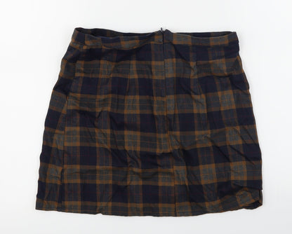 Primark  Womens Blue Check  A-Line Skirt Size 10