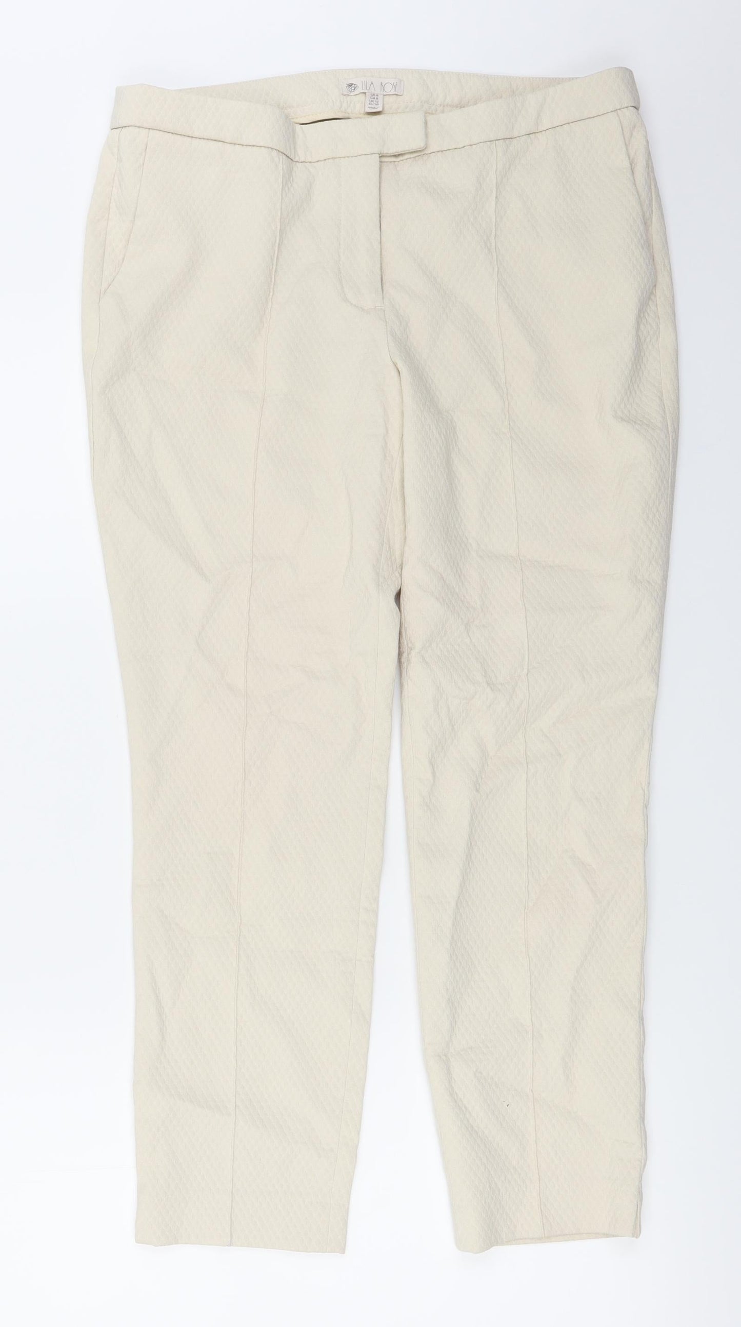 Lila Rose  Womens Ivory   Trousers  Size 8 L24 in