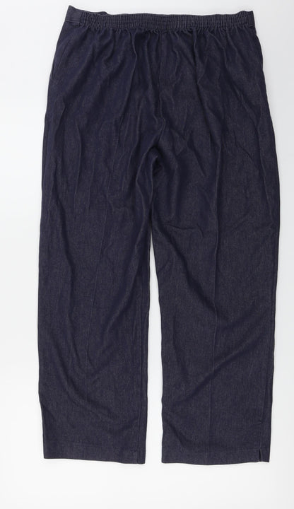 Womens UK Size 18 Preworn Regular Fit  Blue Trousers