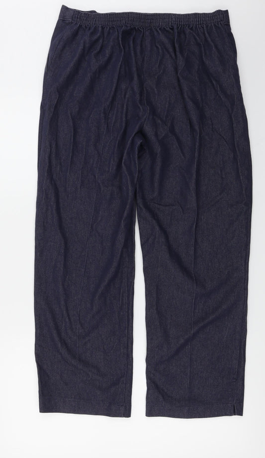 Womens UK Size 18 Preworn Regular Fit  Blue Trousers