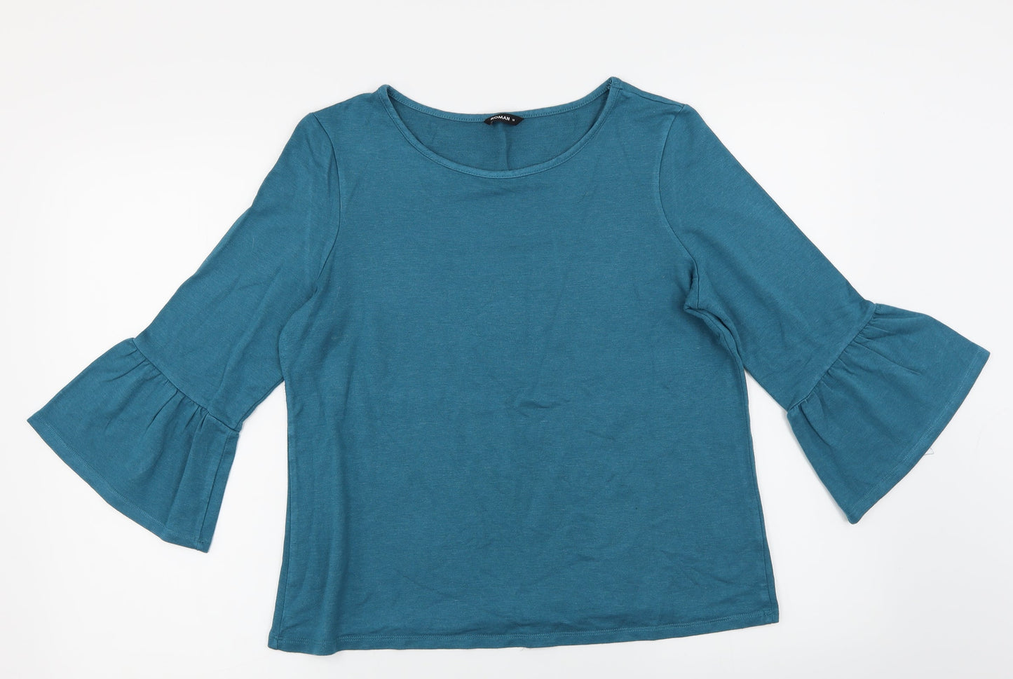 Womens UK Size 14 Roman Green Basic T-Shirt