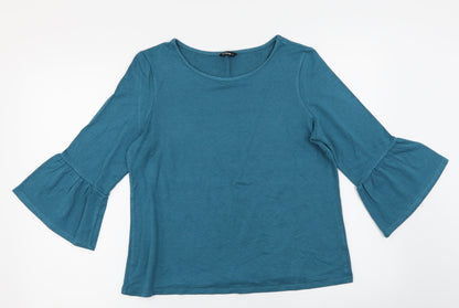 Womens UK Size 14 Roman Green Basic T-Shirt