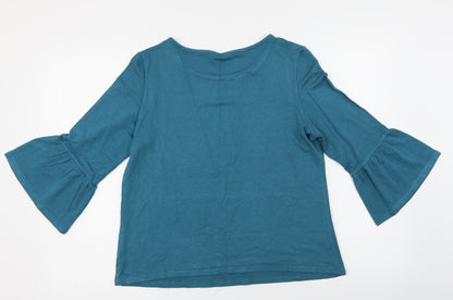 Womens UK Size 14 Roman Green Basic T-Shirt