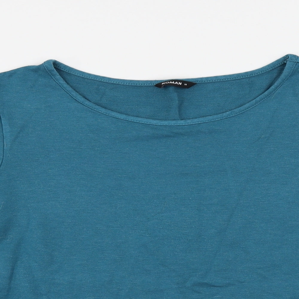 Womens UK Size 14 Roman Green Basic T-Shirt