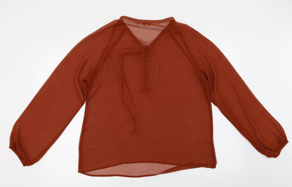 Womens UK Size L Glamorous Brown Basic Blouse