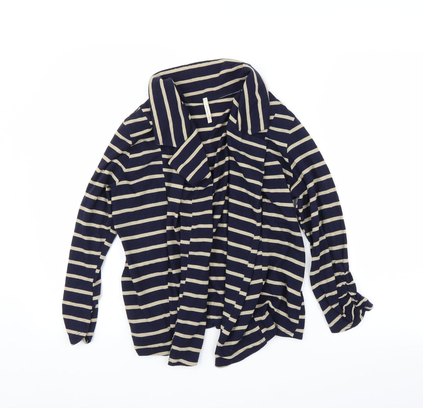 Olivia Moon Womens Blue Striped  Cardigan Jumper Size L