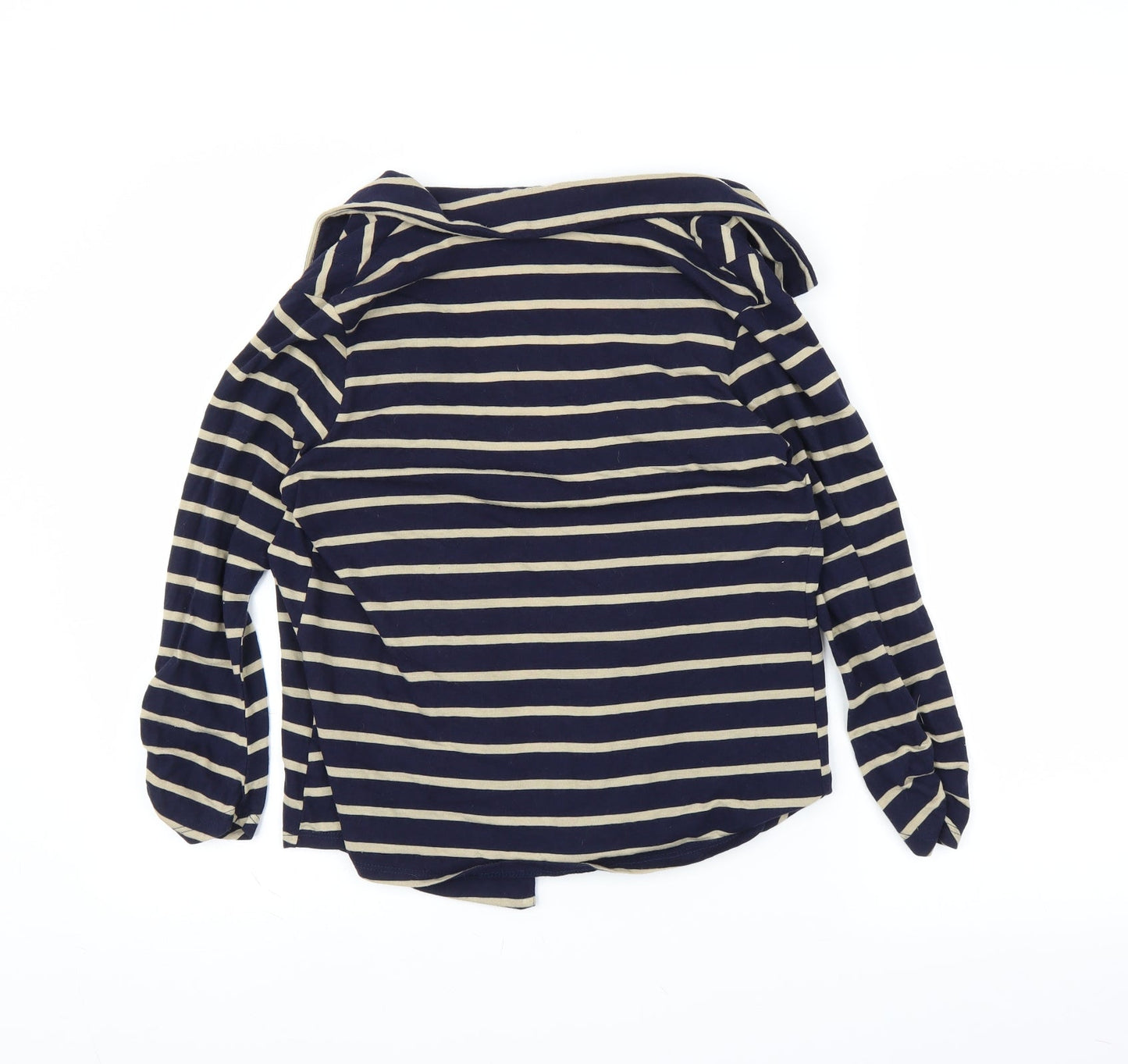 Olivia Moon Womens Blue Striped  Cardigan Jumper Size L