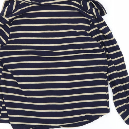 Olivia Moon Womens Blue Striped  Cardigan Jumper Size L