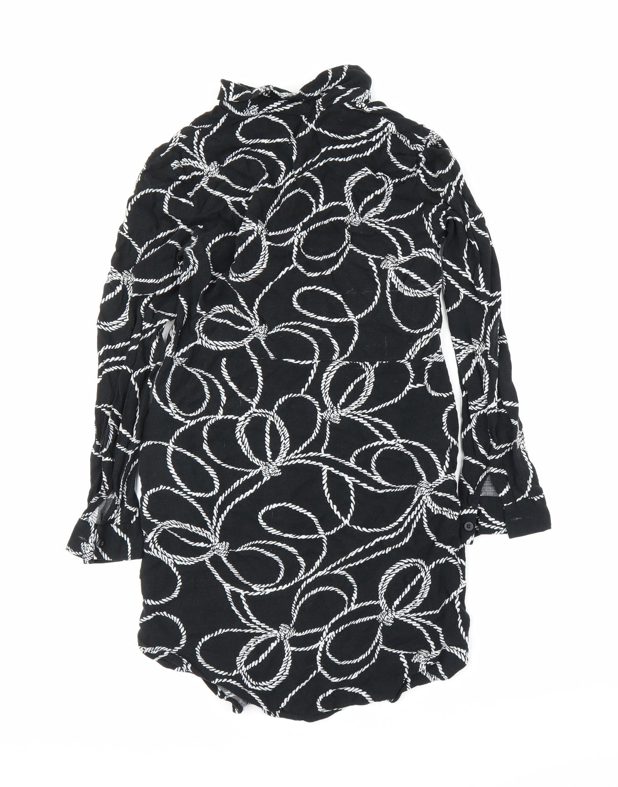 Womens UK Size 6 Warehouse Black Tunic Button-Up