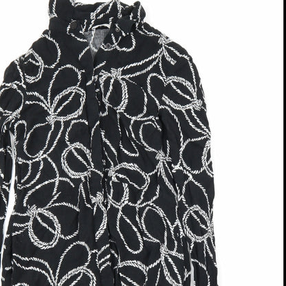 Womens UK Size 6 Warehouse Black Tunic Button-Up
