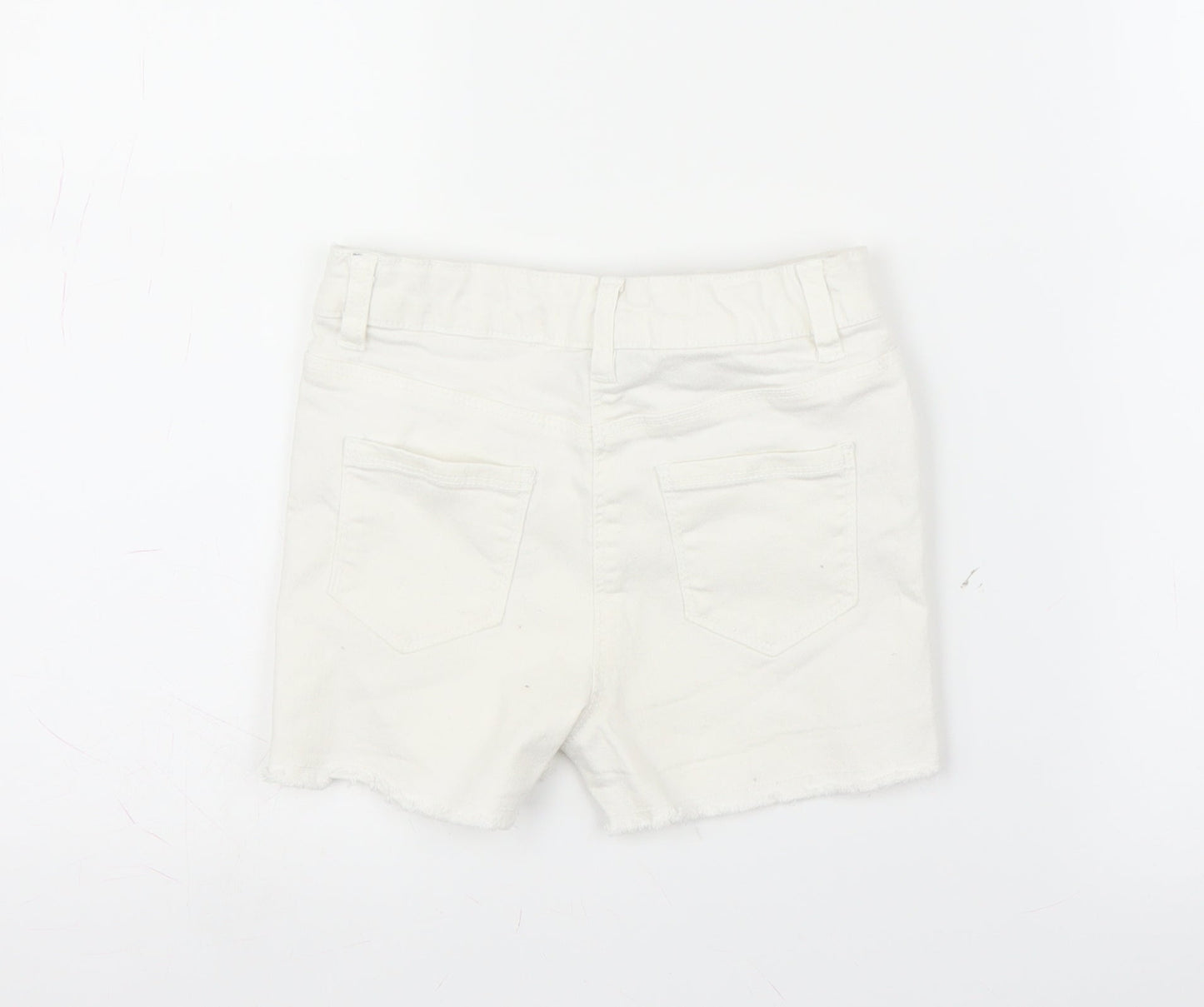 I love Girlswear Girls White  Denim Mom Shorts Size 7 Years