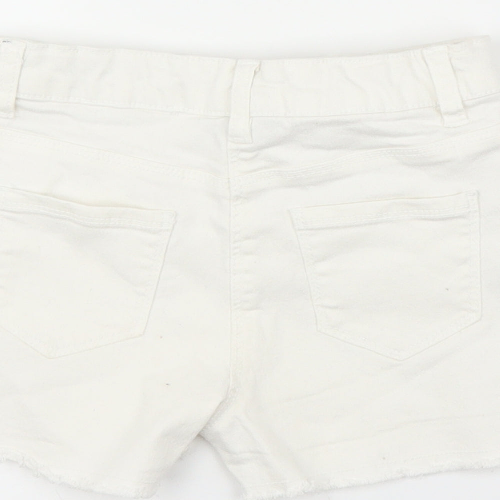 I love Girlswear Girls White  Denim Mom Shorts Size 7 Years