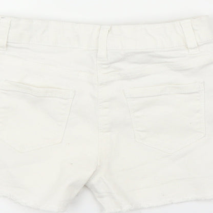 I love Girlswear Girls White  Denim Mom Shorts Size 7 Years