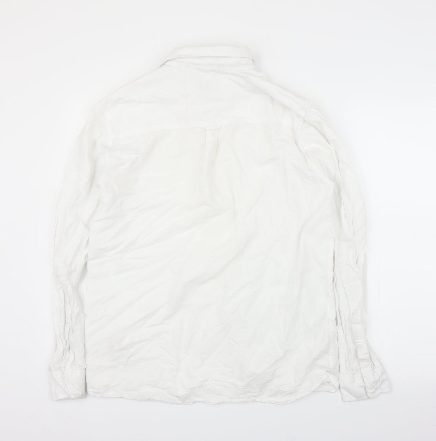 Mens UK Size L Topman White  Button-Up Long Sleeve Casual Shirt