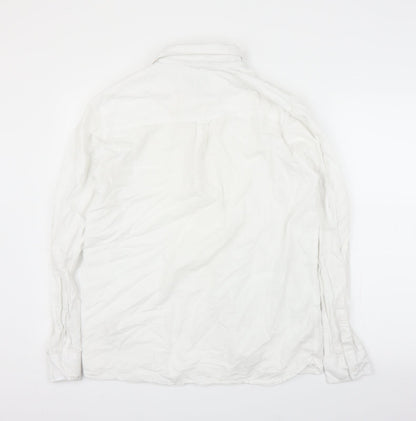 Mens UK Size L Topman White  Button-Up Long Sleeve Casual Shirt