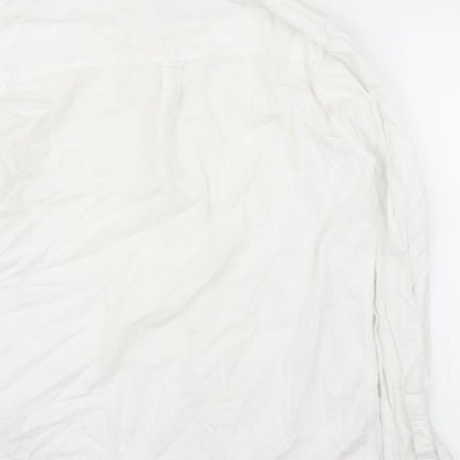 Mens UK Size L Topman White  Button-Up Long Sleeve Casual Shirt