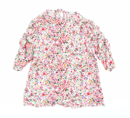 Papaya Womens Pink Floral  Basic Blouse Size 10