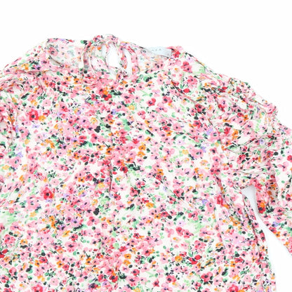 Papaya Womens Pink Floral  Basic Blouse Size 10