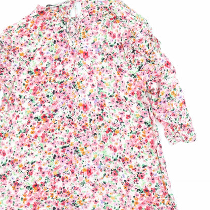 Papaya Womens Pink Floral  Basic Blouse Size 10