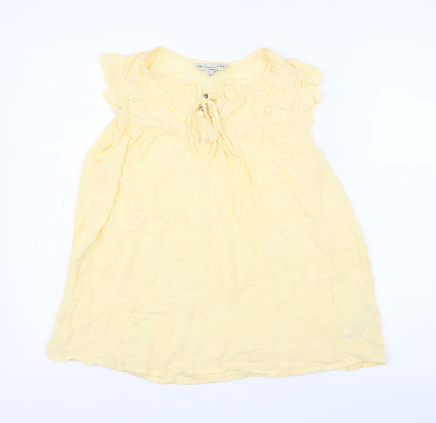 F&F Womens Yellow   Basic Blouse Size 8