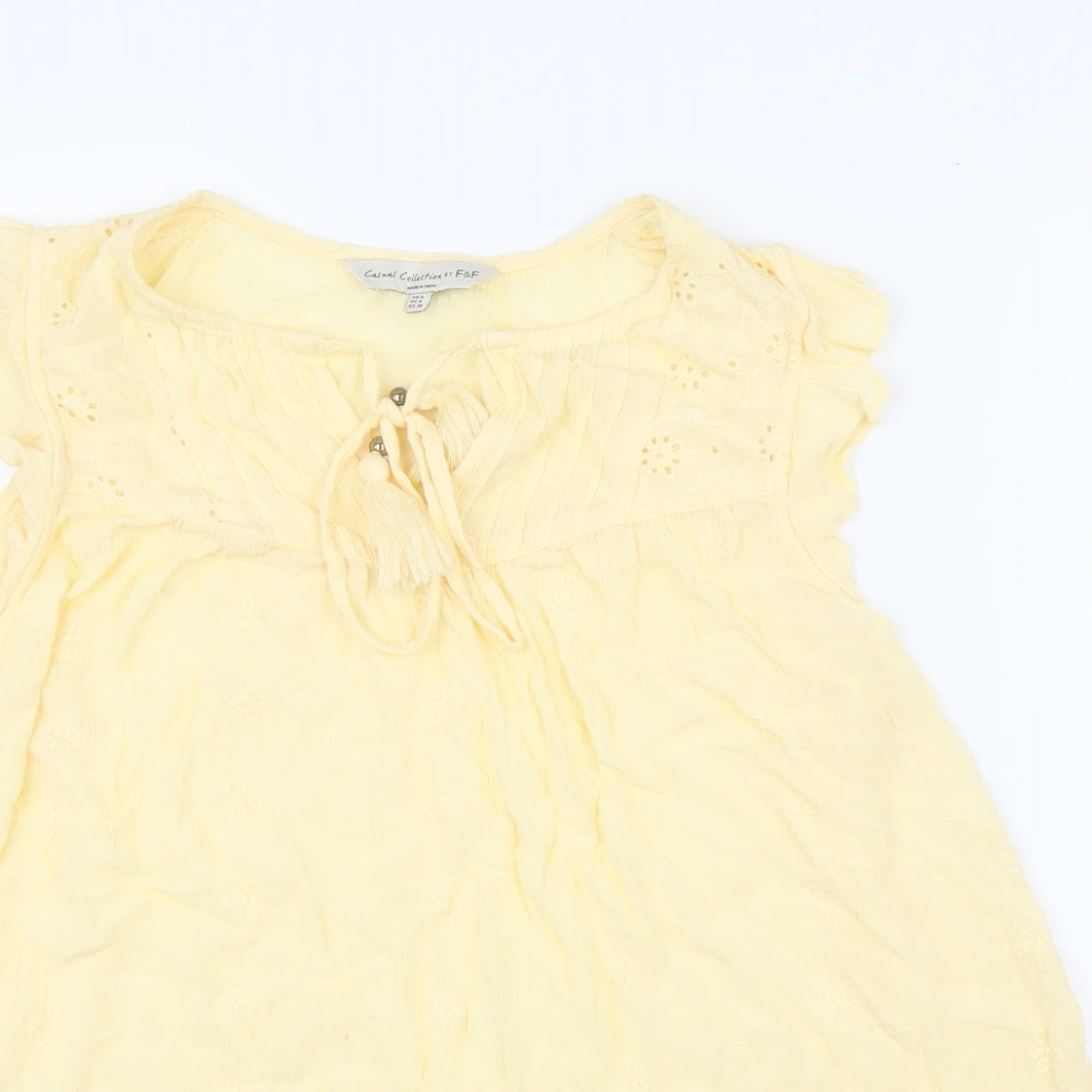 F&F Womens Yellow   Basic Blouse Size 8