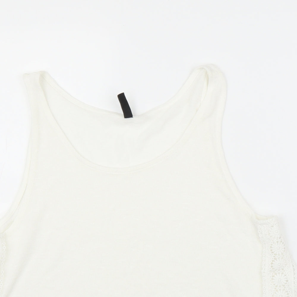Womens UK Size M H&M White Basic Tank