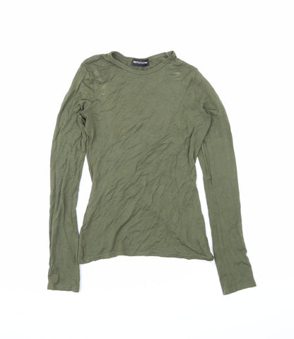 Womens UK Size 8 PRETTYLITTLETHING Green Basic T-Shirt