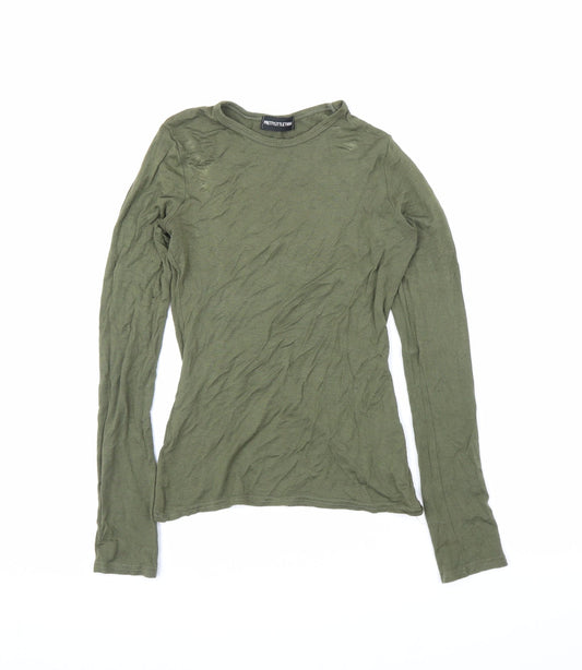 Womens UK Size 8 PRETTYLITTLETHING Green Basic T-Shirt