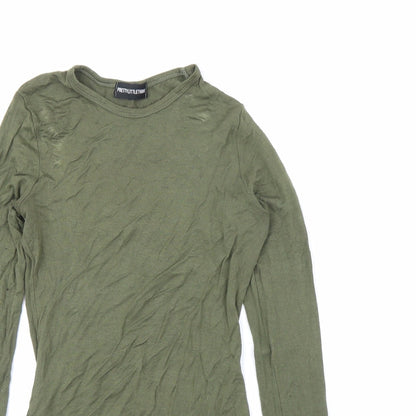 Womens UK Size 8 PRETTYLITTLETHING Green Basic T-Shirt