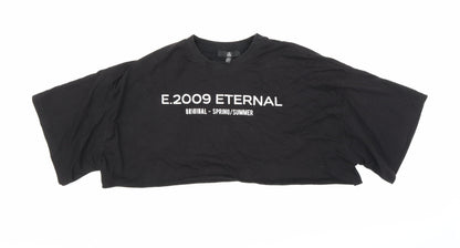 M Womens Black   Cropped T-Shirt Size 8