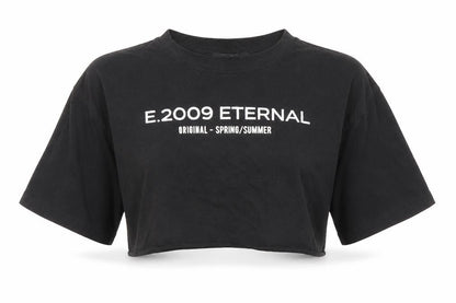 M Womens Black   Cropped T-Shirt Size 8