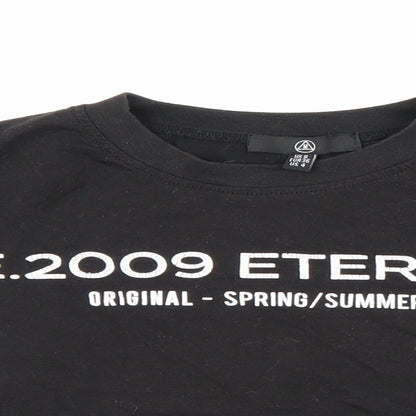 M Womens Black   Cropped T-Shirt Size 8