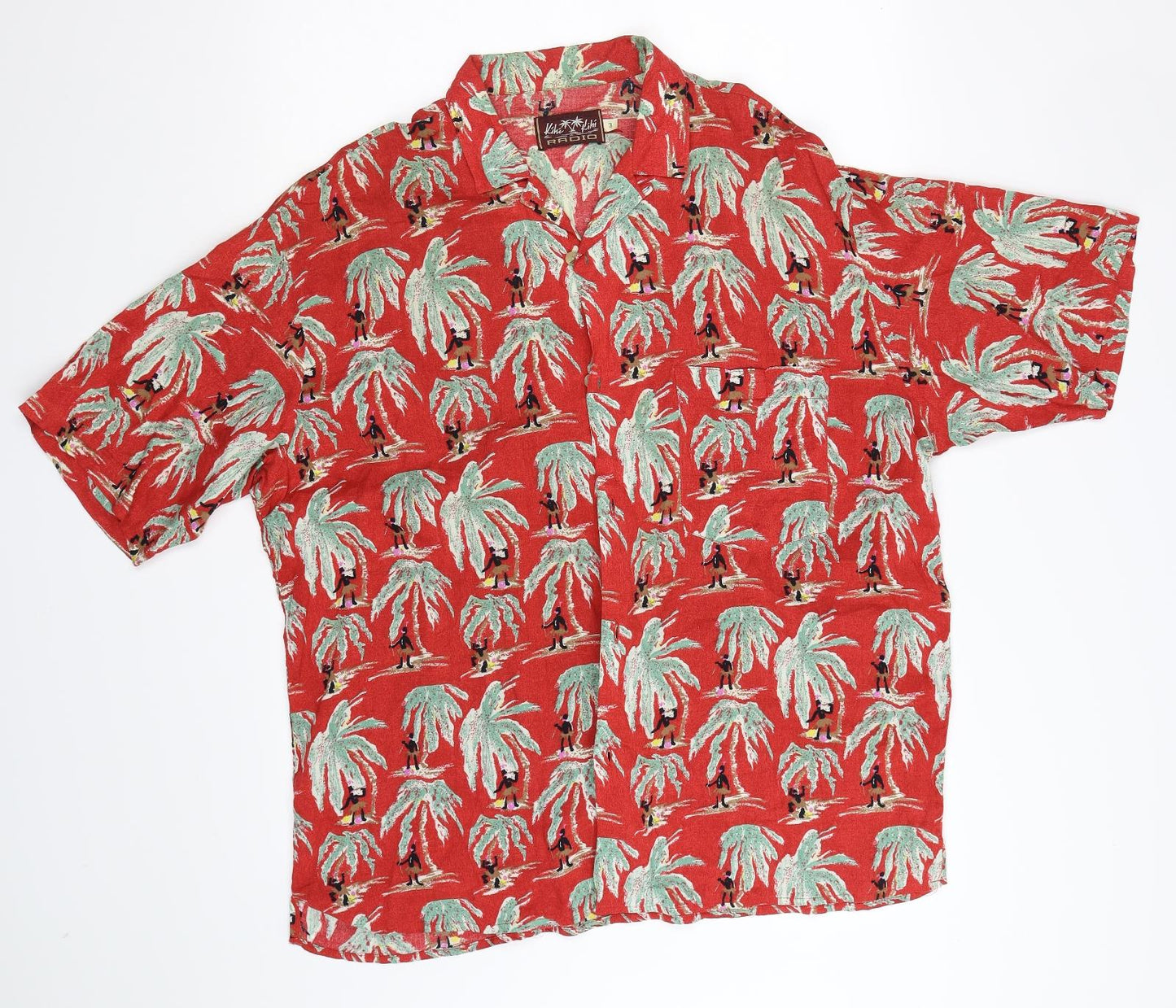 RADIO Mens Red Floral   Button-Up