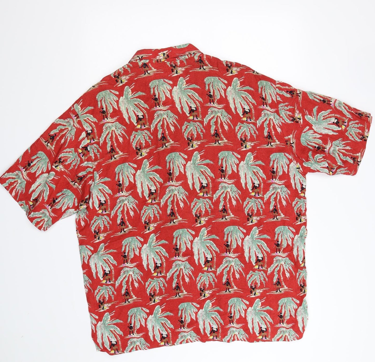 RADIO Mens Red Floral   Button-Up