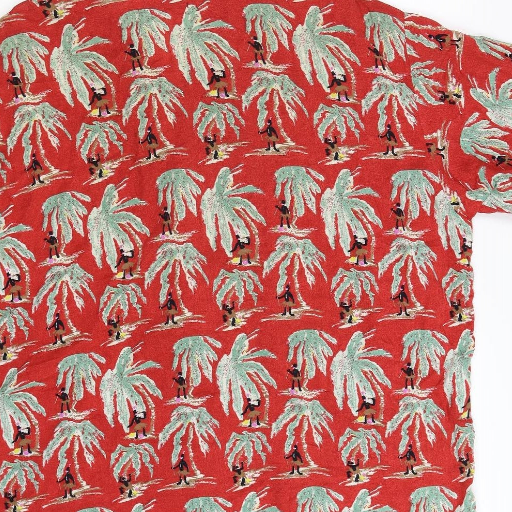 RADIO Mens Red Floral   Button-Up