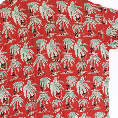 RADIO Mens Red Floral   Button-Up
