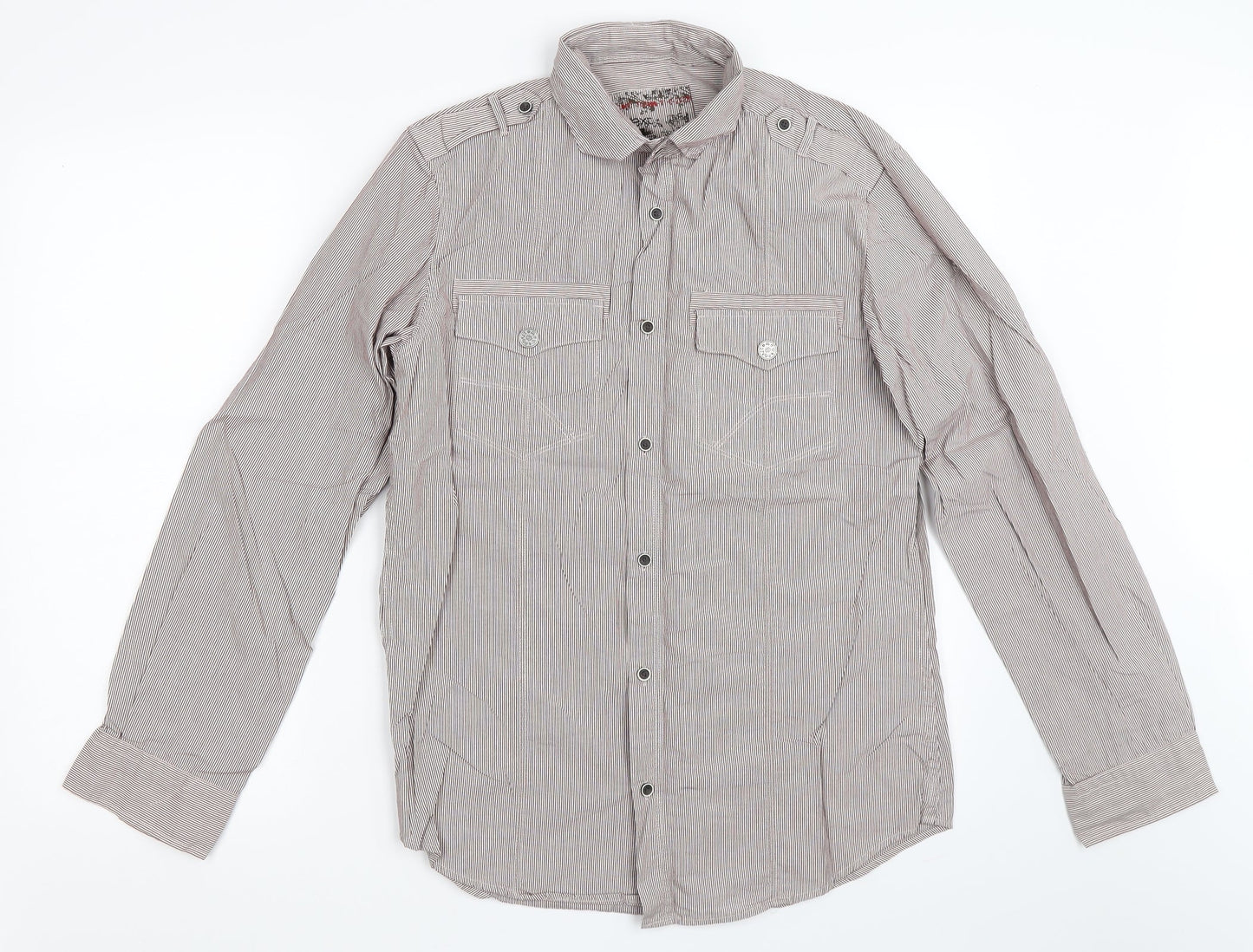 Mens UK Size M NEXT Brown  Button-Up Long Sleeve Casual Shirt
