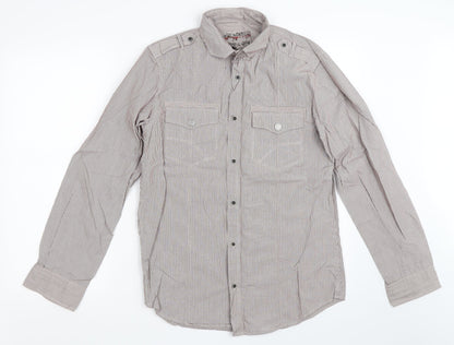 Mens UK Size M NEXT Brown  Button-Up Long Sleeve Casual Shirt