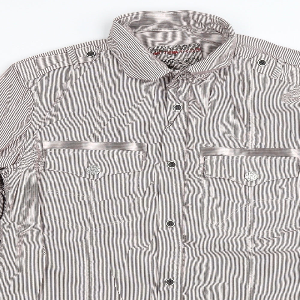 Mens UK Size M NEXT Brown  Button-Up Long Sleeve Casual Shirt