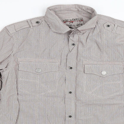 Mens UK Size M NEXT Brown  Button-Up Long Sleeve Casual Shirt