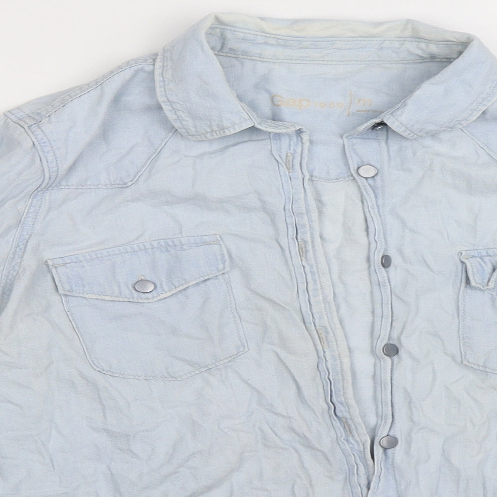 Mens UK Size M Gap Blue  Button-Up Long Sleeve Casual Shirt
