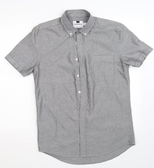 Topman Mens Grey    Button-Up Size M