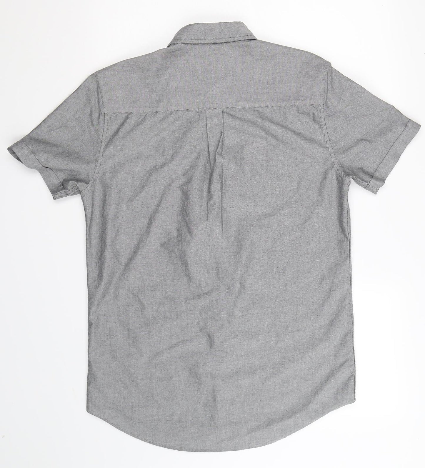 Mens UK Size M Topman Grey  Button-Up Short Sleeve Casual Shirt
