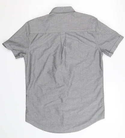 Mens UK Size M Topman Grey  Button-Up Short Sleeve Casual Shirt