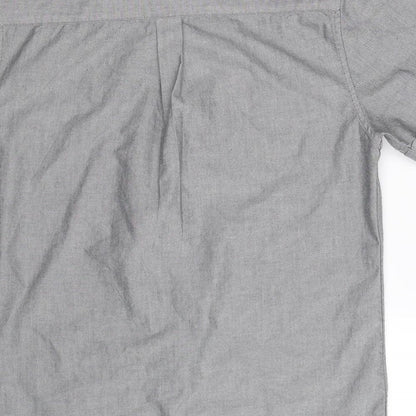 Mens UK Size M Topman Grey  Button-Up Short Sleeve Casual Shirt