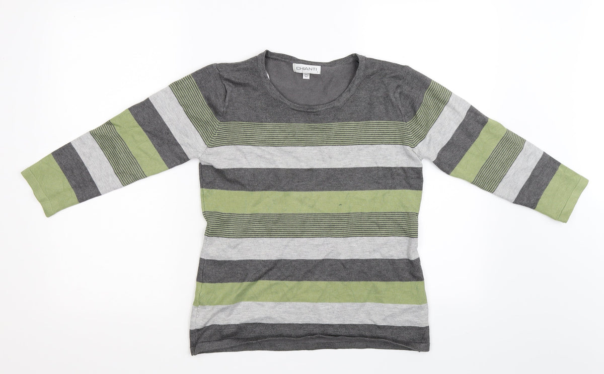 Chianti Womens Multicoloured Striped  Pullover Sweatshirt Size S