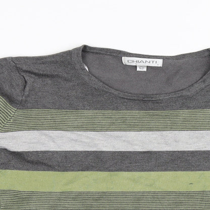 Chianti Womens Multicoloured Striped  Pullover Sweatshirt Size S