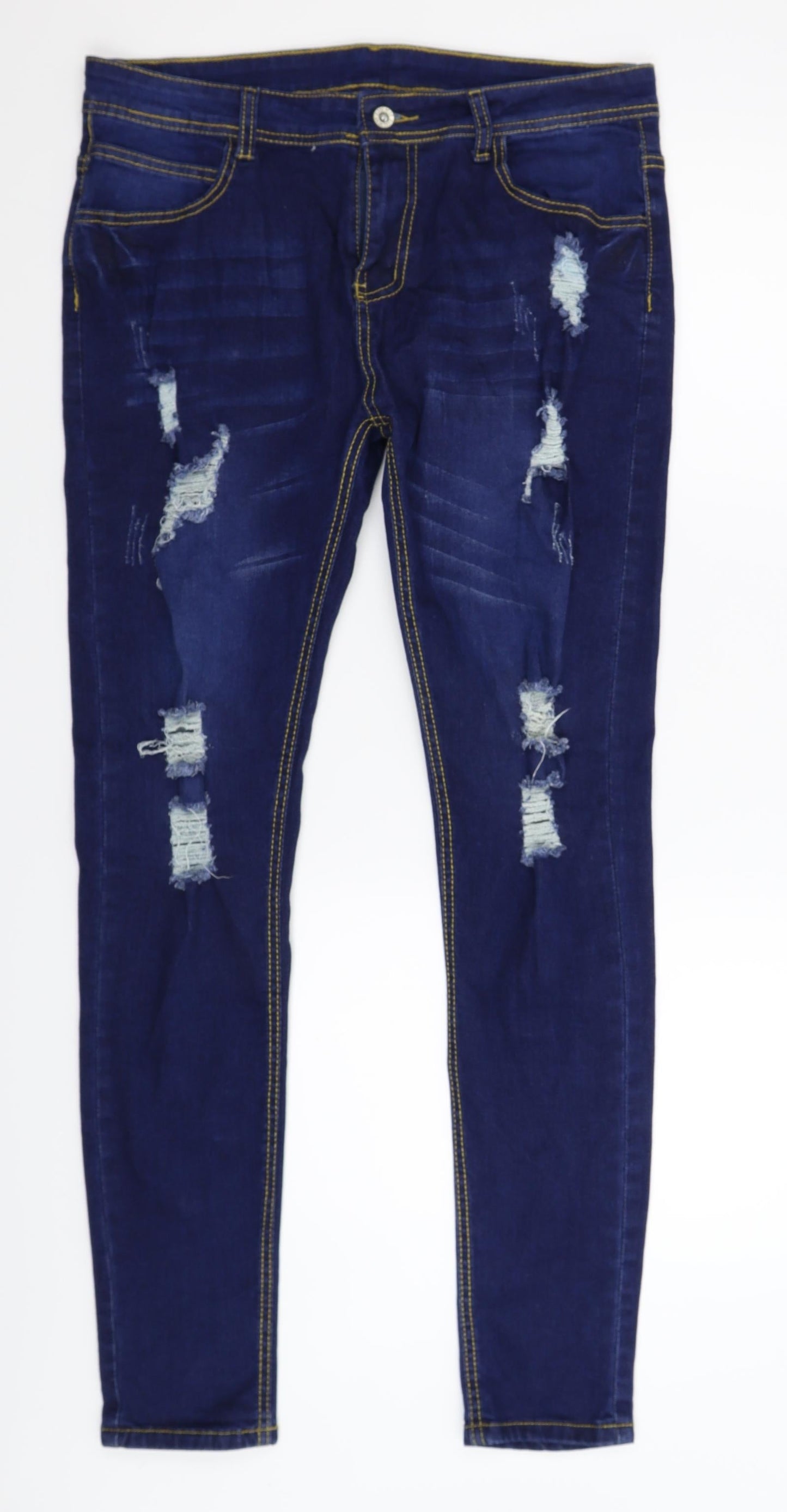 Womens UK Size 34 Preworn Extra-Slim Fit Skinny Blue Jeans