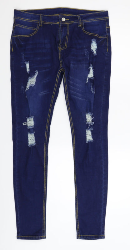 Womens UK Size 34 Preworn Extra-Slim Fit Skinny Blue Jeans