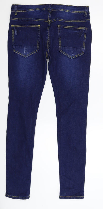 Womens UK Size 34 Preworn Extra-Slim Fit Skinny Blue Jeans